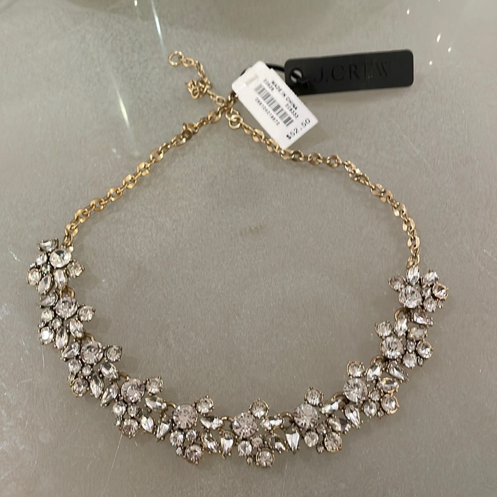 J crew crystal flower necklace
